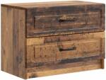vidaXL Noptiera cu 2 sertare, aspect lemn vechi, 62 x 34, 5 x 44, 5 cm (895703)
