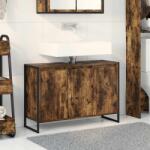 vidaXL Dulap de Baie Stejar fumuriu 90 x 30 x 60 cm Lemn compozit GartenMobel Dekor (886482)