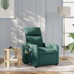 vidaXL Fotoliu de masaj rabatabil, verde închis, material textil GartenMobel Dekor (374180)