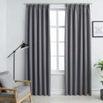 vidaXL Draperii opace cu carlige, 2 buc. , gri, 140 x 175 cm GartenMobel Dekor (134430)