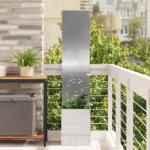 vidaXL Ghiveci de Gradina cu Panou Decorativ Argintiu 32 x 140 cm GartenMobel Dekor (876376)