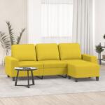 vidaXL Canapea cu 3 locuri si taburet, galben deschis, 180 cm, textil GartenMobel Dekor (3201156) Canapea