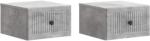 vidaXL Set 2 noptiere suspendate gri beton, 33x34, 5x20 cm, cu sertar (897922)