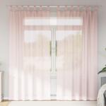 vidaXL Perdele voal cu bucle 2 buc, roz deschis, 140x225 cm GartenMobel Dekor (4102278)