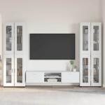 vidaXL Set comoda TV cu sertar FLORIN 3 pcs Alb lucios Lemn compozit GartenMobel Dekor (3397988)