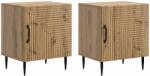 vidaXL Set 2 noptiere stejar artizanal cu usa, 43 x 34, 5 x 50 cm (894814)