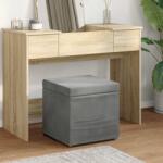 vidaXL Taburet Gri închis 41 x 41 x 40 cm Catifea si lemn stratificat GartenMobel Dekor (876751)