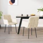 vidaXL Scaune de bucatarie, 2 buc. , crem, catifea GartenMobel Dekor (344788)