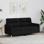 vidaXL Canapea cu 2 locuri, negru, 140 cm, material textil GartenMobel Dekor (359239) Canapea