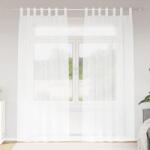 vidaXL Cortina din Voile cu perdele 2 pcs Alb 245 x 140 cm Poliester GartenMobel Dekor (4108035)