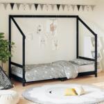 vidaXL Cadru de pat pentru copii, negru, 80x200 cm, lemn masiv de pin GartenMobel Dekor (835702)