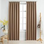 vidaXL Draperii opace, 2 buc. , gri taupe, 140 x 245 cm, cu carlige GartenMobel Dekor (134440)
