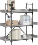 vidaXL Biblioteca 3 niveluri gri sonoma 100x33x108, 5 cm lemn prelucrat GartenMobel Dekor (837690) Biblioteca