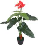 vidaXL Planta artificiala Anthurium cu ghiveci, 90 cm, rosu si galben GartenMobel Dekor (244447)
