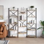 vidaXL Raft pentru carti stejar artizanal 156 x 25 x 167.5 cm GartenMobel Dekor (868346) Biblioteca