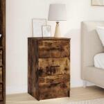 vidaXL Noptiera stejar afumat cu 3 sertare, 38x38x66 cm, lemn compozit (883379)