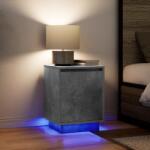 vidaXL Noptiere cu lumini LED 2 buc Beton Gri 38x34x50 cm GartenMobel Dekor (861272)