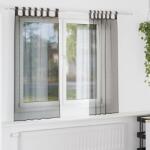 vidaXL Perdele din voile cu tabla 2 buc Negru GartenMobel Dekor (4102256)