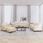 vidaXL Set de canapele cu perne, 4 piese, crem, microfibra GartenMobel Dekor (3201796) Canapea
