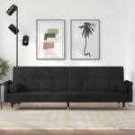 vidaXL Canapea extensibila cu perne, negru, catifea GartenMobel Dekor (351861) Canapea