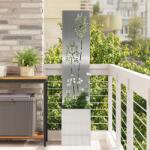 vidaXL Ghiveci de Gradina cu Panou Decorativ Argintiu 32 x 140 cm GartenMobel Dekor (876369)