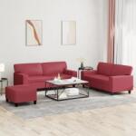 vidaXL Set de canapele, 2 piese, rosu vin, piele ecologica GartenMobel Dekor (3201922) Canapea