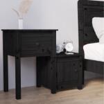 vidaXL Noptiera, negru, 79, 5x38x65, 5 cm, lemn masiv de pin GartenMobel Dekor (814547)