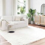 vidaXL Covor din Lana Faux Tafalla Alb 240 x 240 cm Poliester GartenMobel Dekor (42021468) Covor