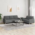 vidaXL Set de canapele cu perne, 2 piese, gri închis, textil GartenMobel Dekor (3201307) Canapea