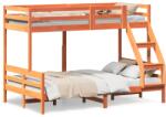 vidaXL Pat supraetajat 80x200/120x200 cm maro ceruit lemn masiv de pin GartenMobel Dekor (3207180)