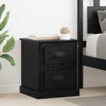 vidaXL Noptiera stejar negru cu 2 sertare, 39x39x47, 5 cm, lemn compozit (881332)