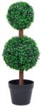 vidaXL Planta artificiala cimisir cu ghiveci, verde, 60cm, forma minge GartenMobel Dekor (336510)
