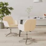 vidaXL Scaune de bucatarie pivotante, 2 buc. , crem, material textil GartenMobel Dekor (3103029)