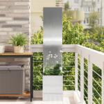 vidaXL Ghiveci de Gradina cu Panou Decorativ Argintiu 32 x 140 cm GartenMobel Dekor (876375)