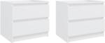 vidaXL Noptiere, 2 buc. , alb, 50x39x43, 5 cm, PAL GartenMobel Dekor (806194)
