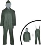 vidaXL Costum de ploaie impermeabil cu gluga, marime XXL verde 2 piese GartenMobel Dekor (130783)