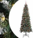 vidaXL Brad de Craciun artificial Verde 210 cm PVC si Plastic si Otel GartenMobel Dekor (3395832)