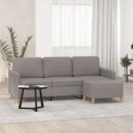 vidaXL Canapea cu 3 locuri si taburet, taupe, 180 cm, material textil GartenMobel Dekor (3201199) Canapea