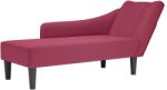 vidaXL Sezlong cu cotiera dreapta Wine Red Velvet GartenMobel Dekor (4009796)