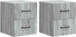 vidaXL Set 2 noptiere suspendate gri Sonoma, 34, 5x33x40 cm, 2 sertare (898988)