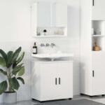 vidaXL Set de mobilier pentru baie 2 pcs Alb Lemn compozit & Metal GartenMobel Dekor (3392933)