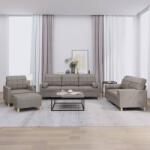 vidaXL Set de canapele cu perne, 4 piese, gri taupe, textil GartenMobel Dekor (3201273) Canapea