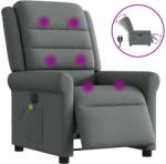 vidaXL Fotoliu electric de masaj rabatabil, gri închis, textil GartenMobel Dekor (3303305)