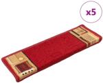 vidaXL Covorase pentru scari autoadezive, 5 buc. , rosu, 65x21x4 cm GartenMobel Dekor (149838) Covor