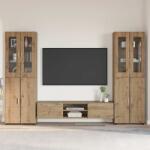 vidaXL Set comoda TV FLORIN 3 pcs Stejar Artizanal Lemn compozit GartenMobel Dekor (3398003)