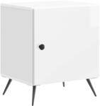vidaXL Noptiera alb foarte lucios cu usa, 43 x 34, 5 x 50 cm, stil modern (895493)