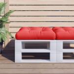 vidaXL Perna de paleti, rosu, 60x60x12 cm, material textil GartenMobel Dekor (360453)