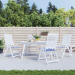 vidaXL Perne scaun gradina 4 buc dungi albastru&alb 50x50x4 cm, textil GartenMobel Dekor (361078)