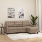 vidaXL Canapea cu 3 locuri / taburet cappuccino 180 cm piele ecologica GartenMobel Dekor (3201018) Canapea