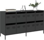 vidaXL Dulap, negru, 135x39x73, 5 cm, otel laminat la rece GartenMobel Dekor (3307167) Comoda